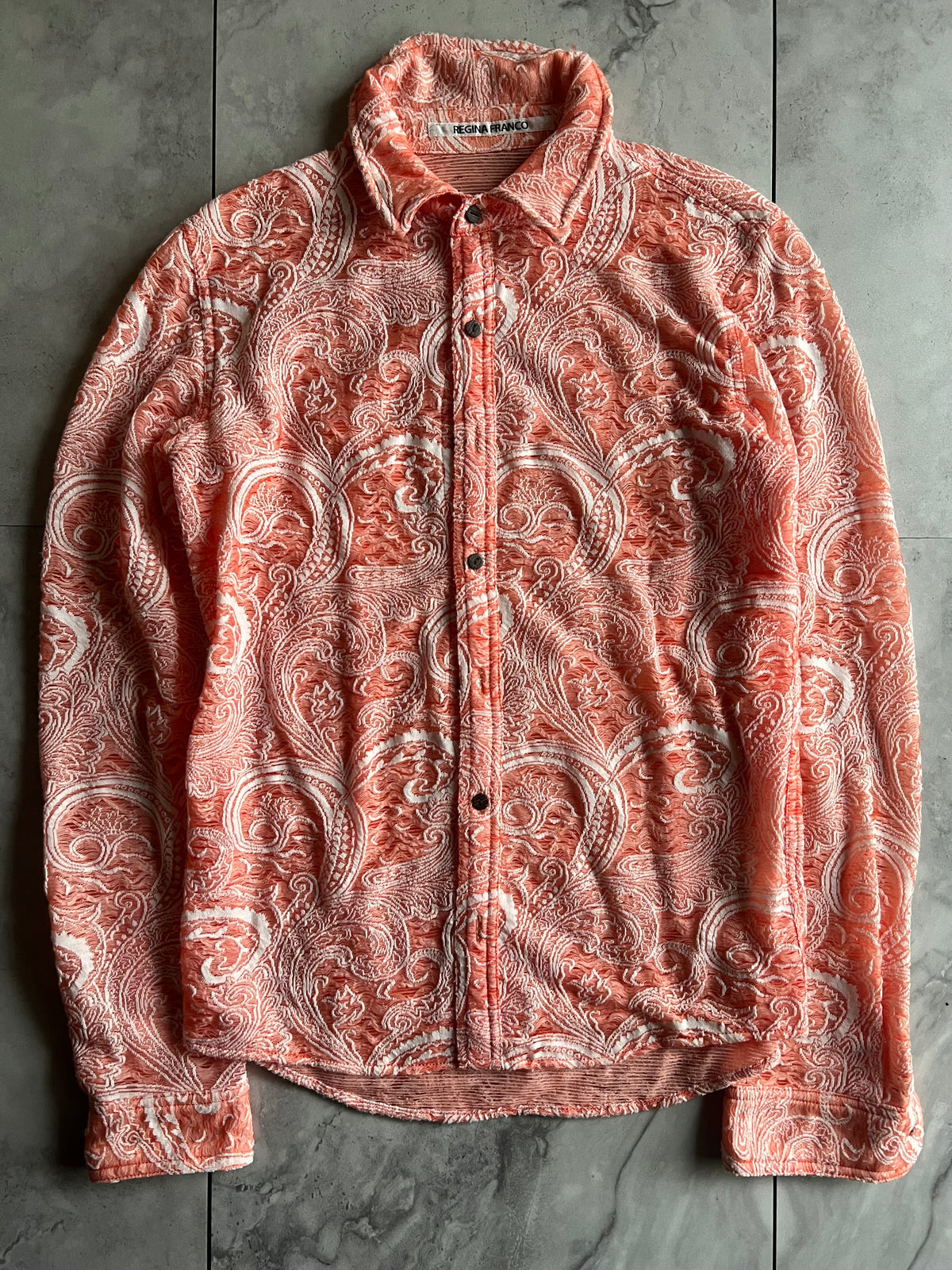Regina Franco Layered Paisley Button Up Shirt