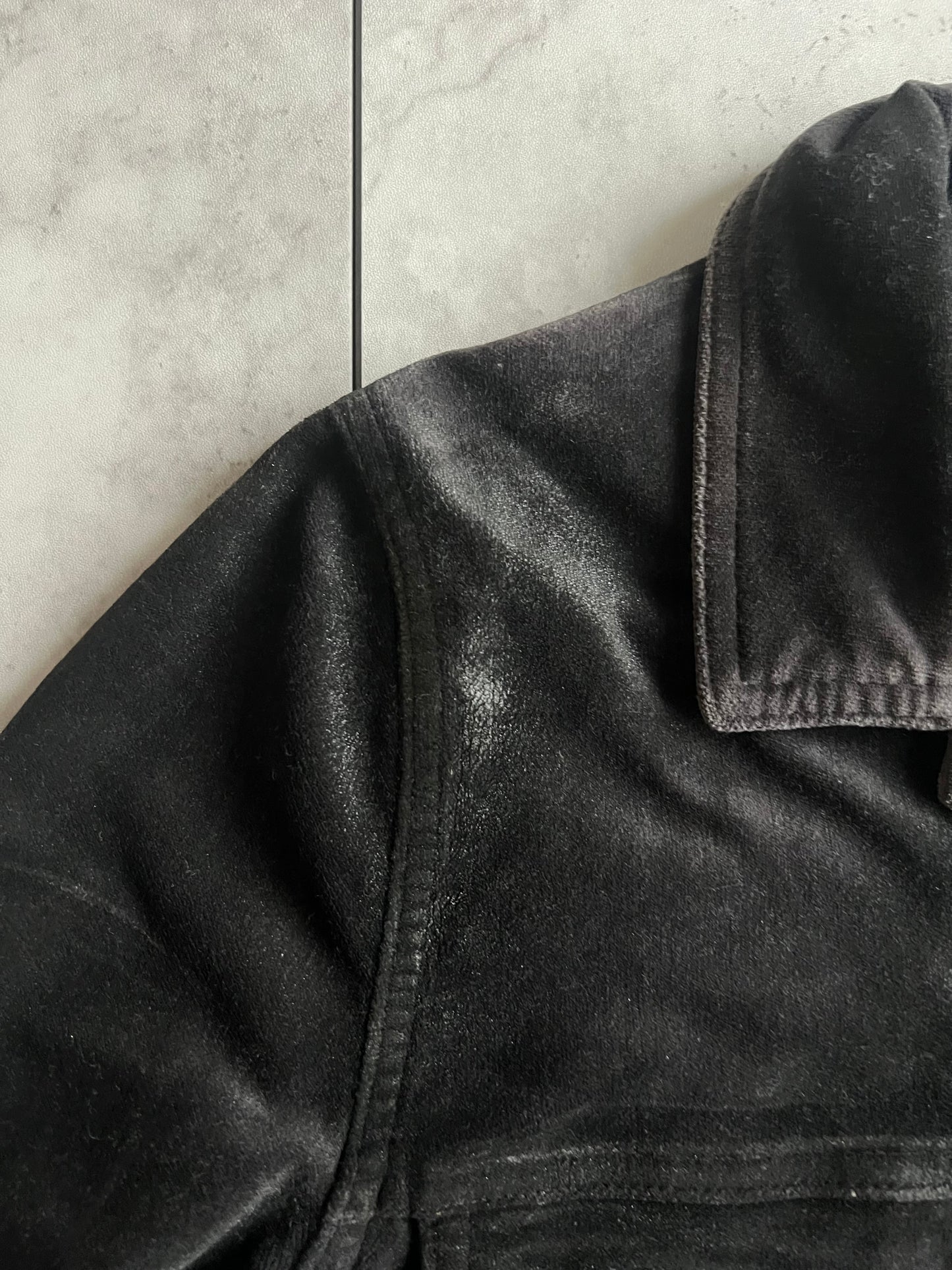 Black Barret by Neil Barret Waxed Velour Jacket