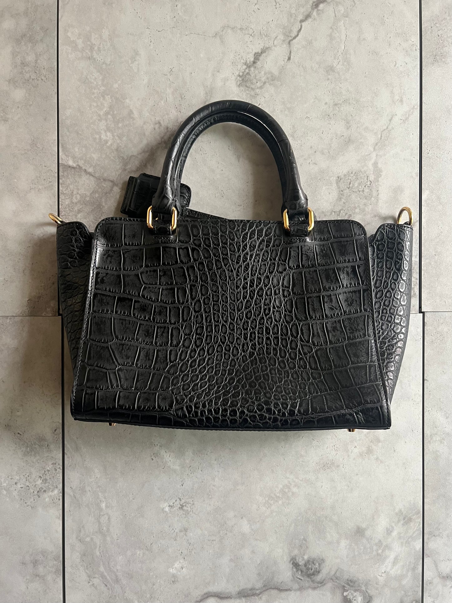 Sazaby Croc Embossed Leather Handbag