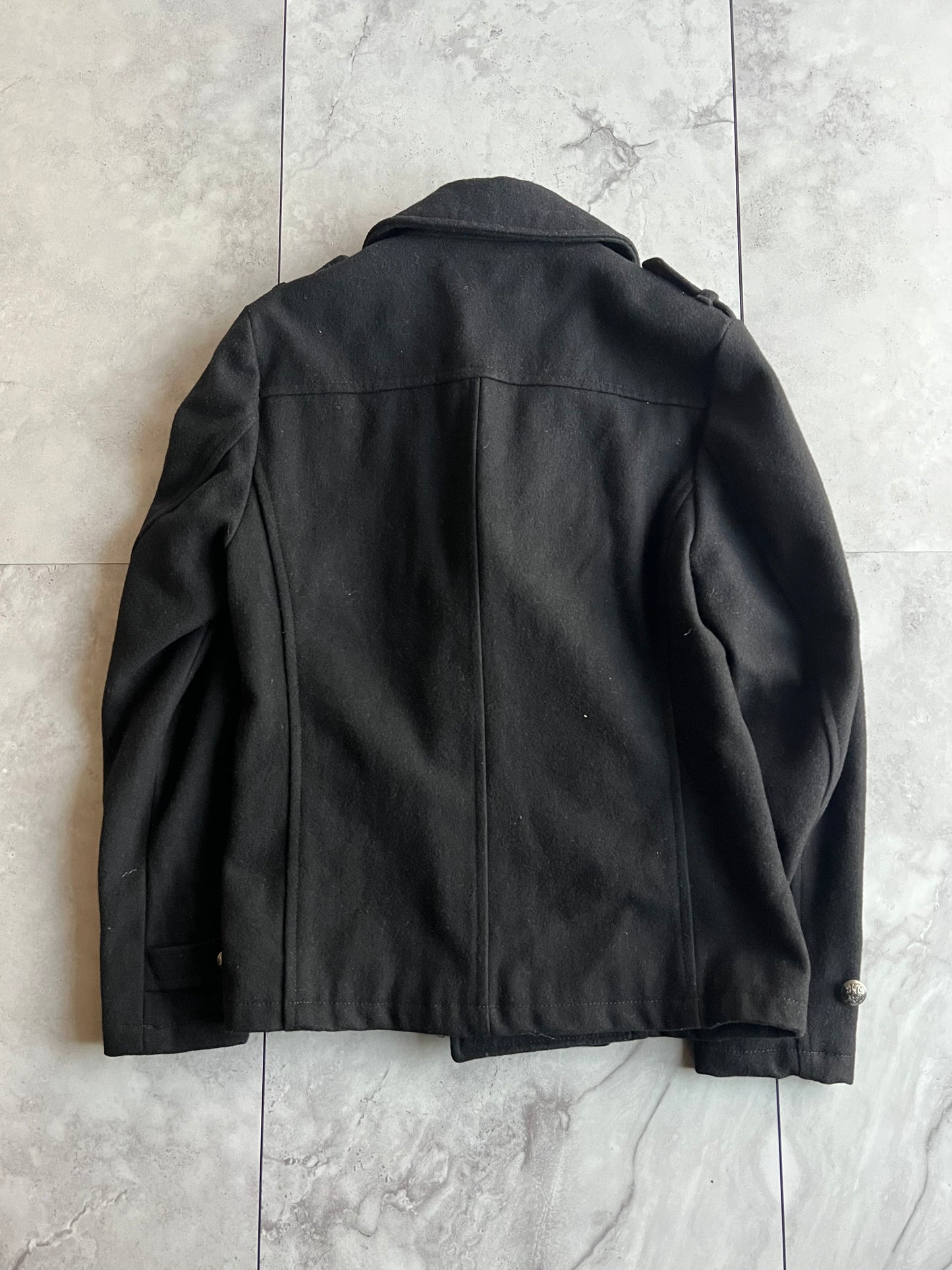 Fuga Double Breasted Military Pea Coat