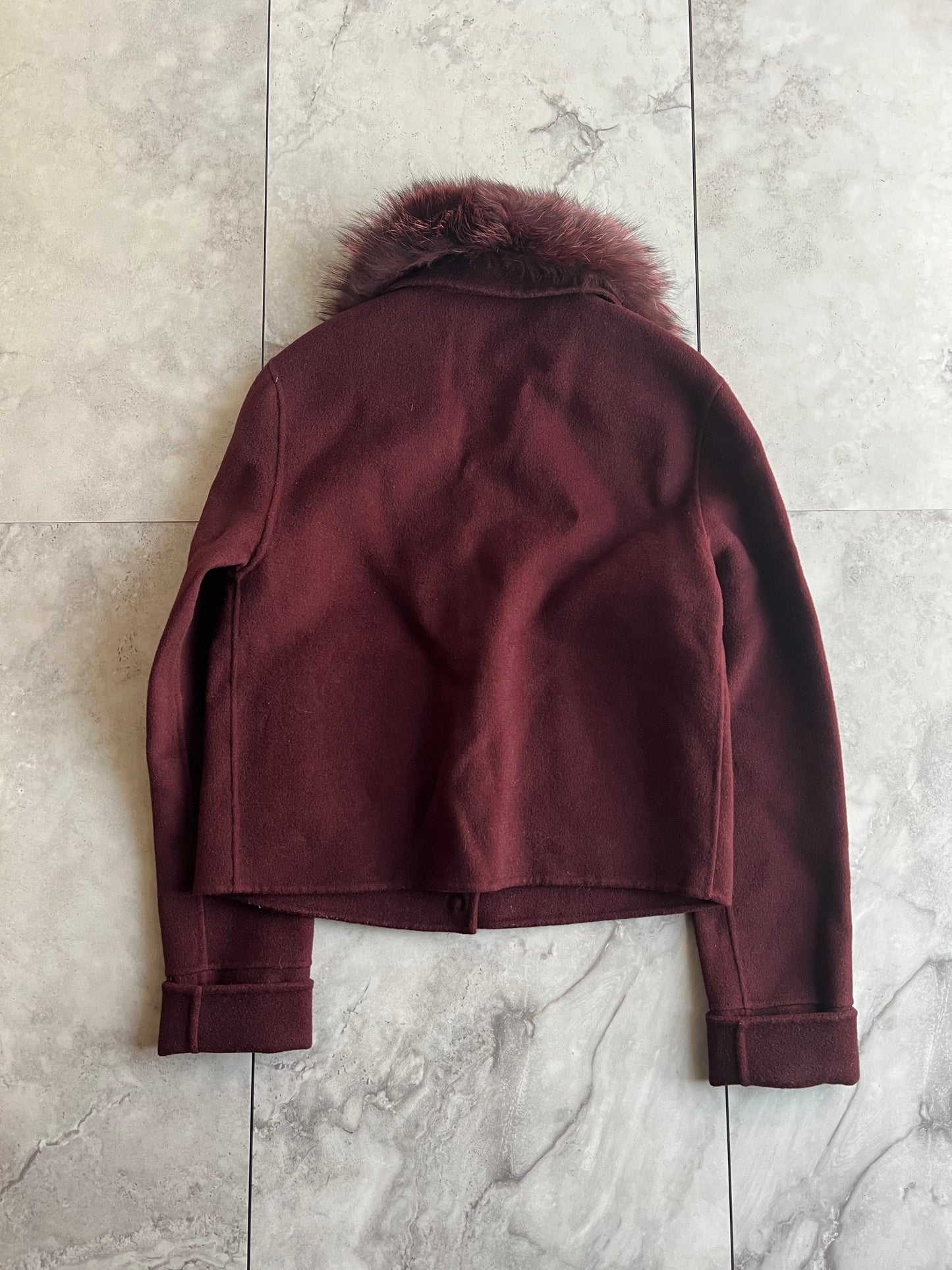 Louandrea Fox Fur Collar Wool Jacket