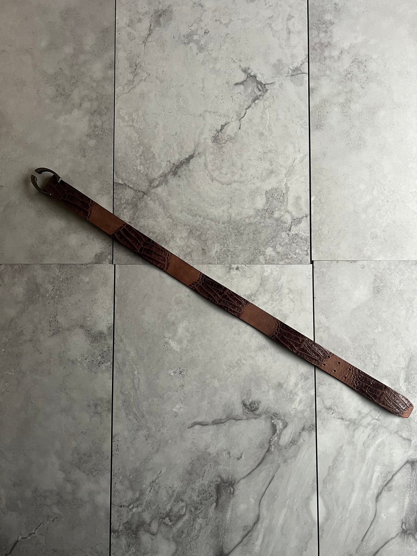 Roberto Cavalli Brown Croc effect Belt