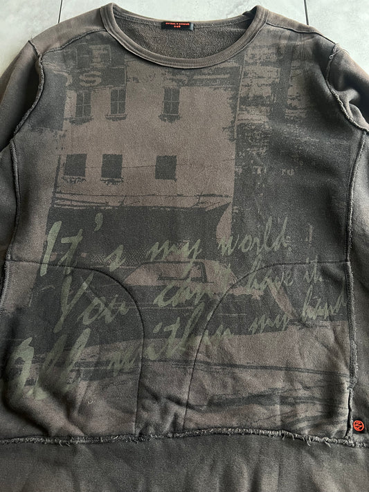 291295 Homme “It’s My World” Heavy Stitch Printed Swearer