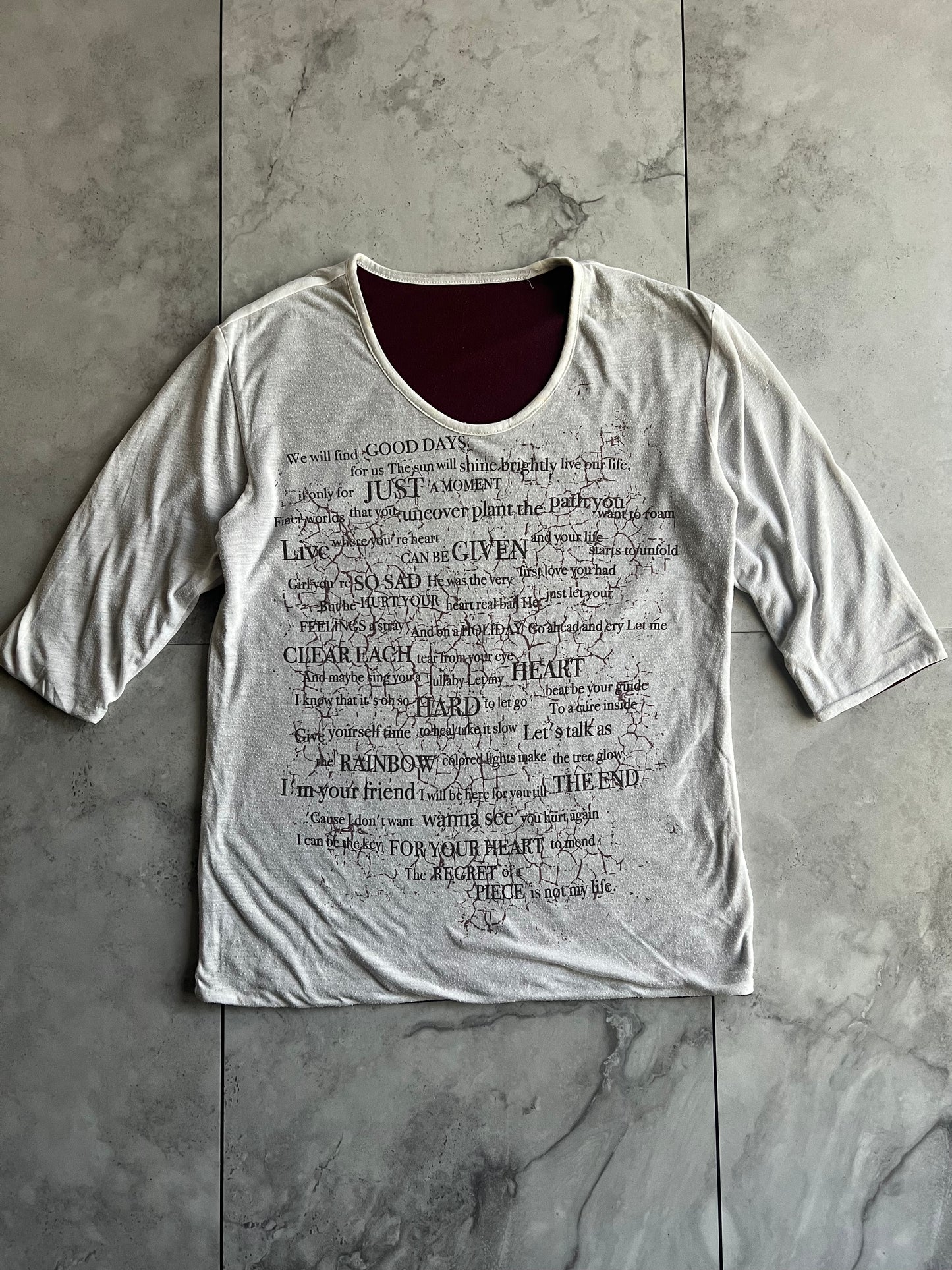 Nicole Club Layered 1/2 Sleeve “Poem” Tee