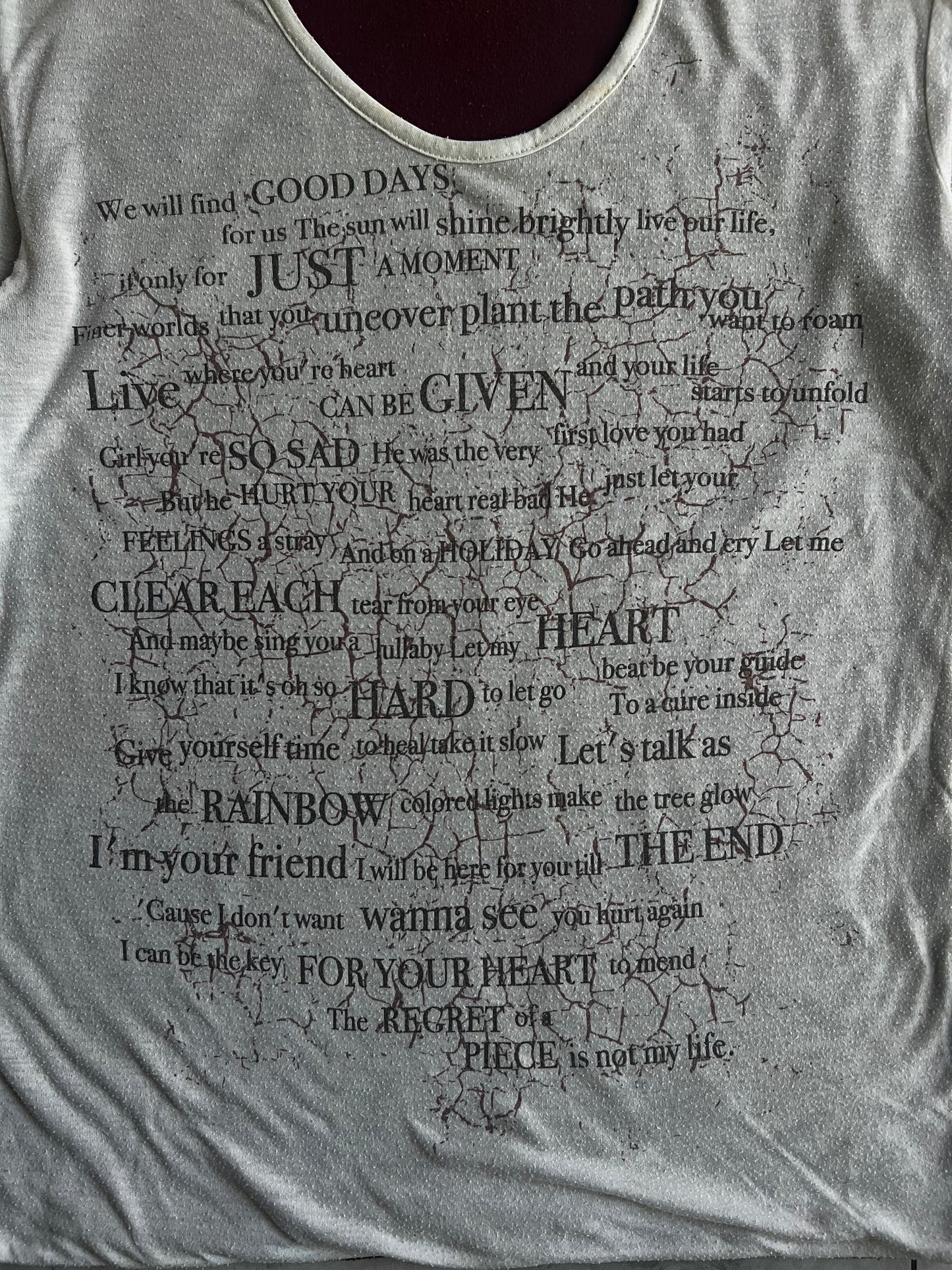 Nicole Club Layered 1/2 Sleeve “Poem” Tee