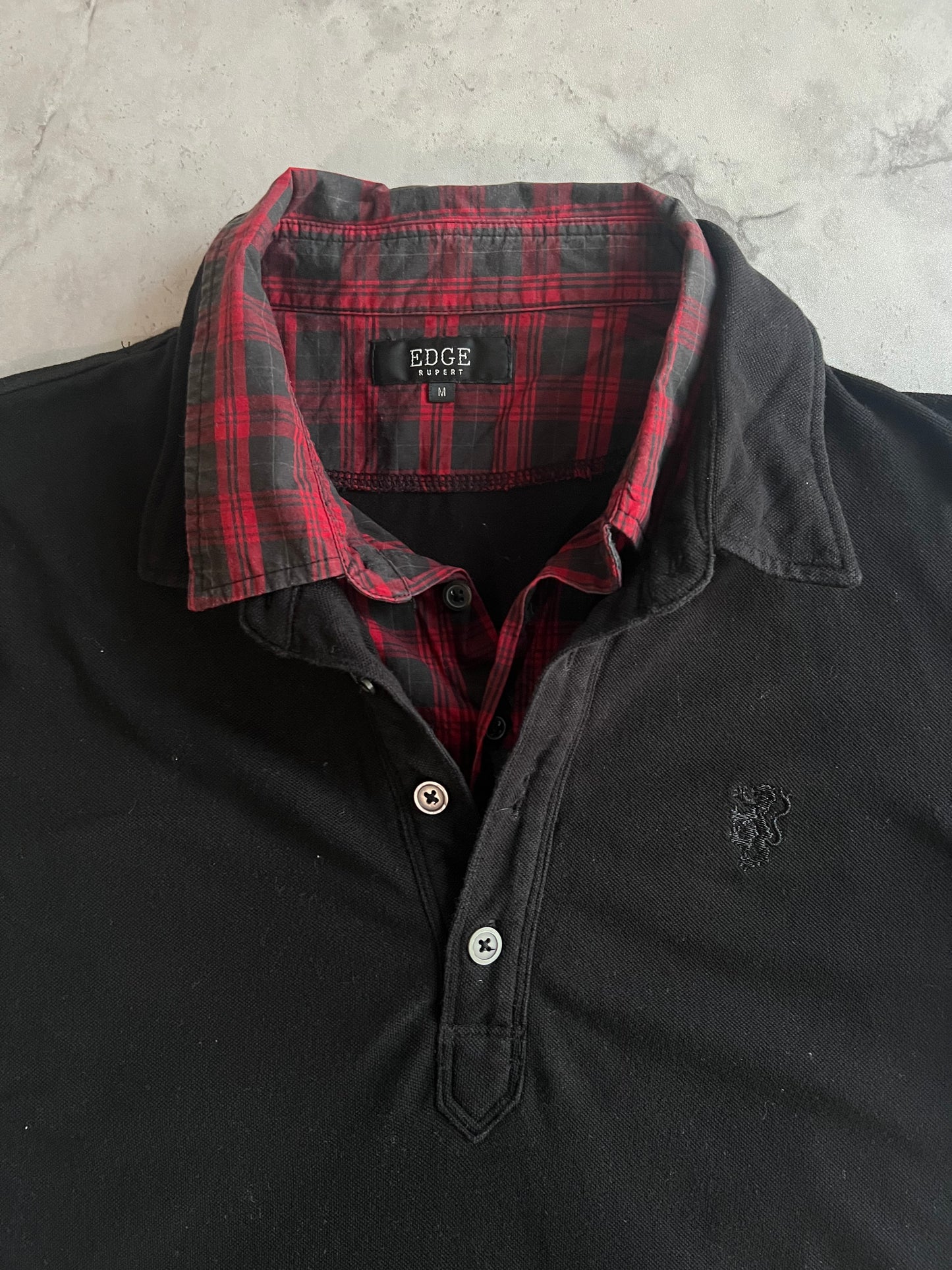 Edge Rupert Flannel Double Collared Polo Shirt