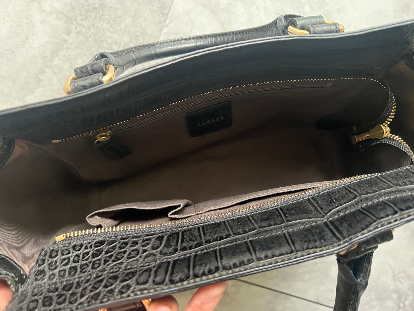 Sazaby Croc Embossed Leather Handbag