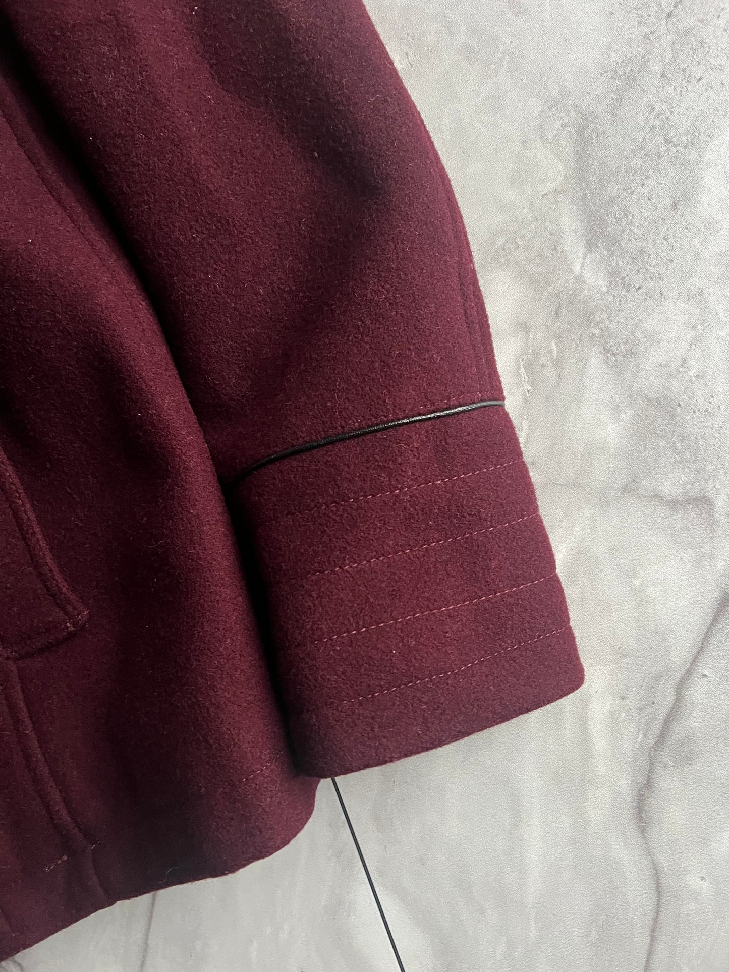 Tete Homme Sweater Layered Blood Red Pea Coat