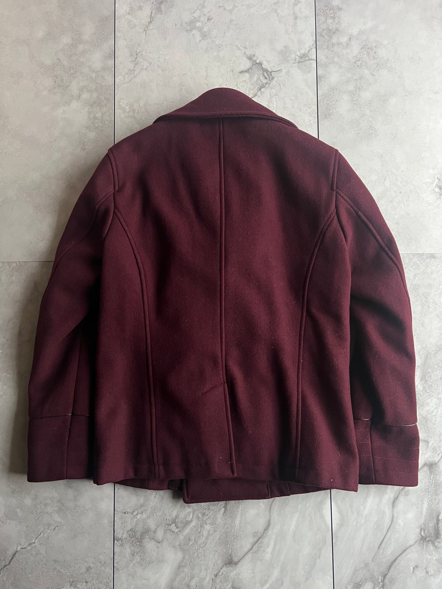 Tete Homme Sweater Layered Blood Red Pea Coat