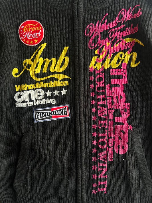 Agate Label Knitted Embroidered Blouson