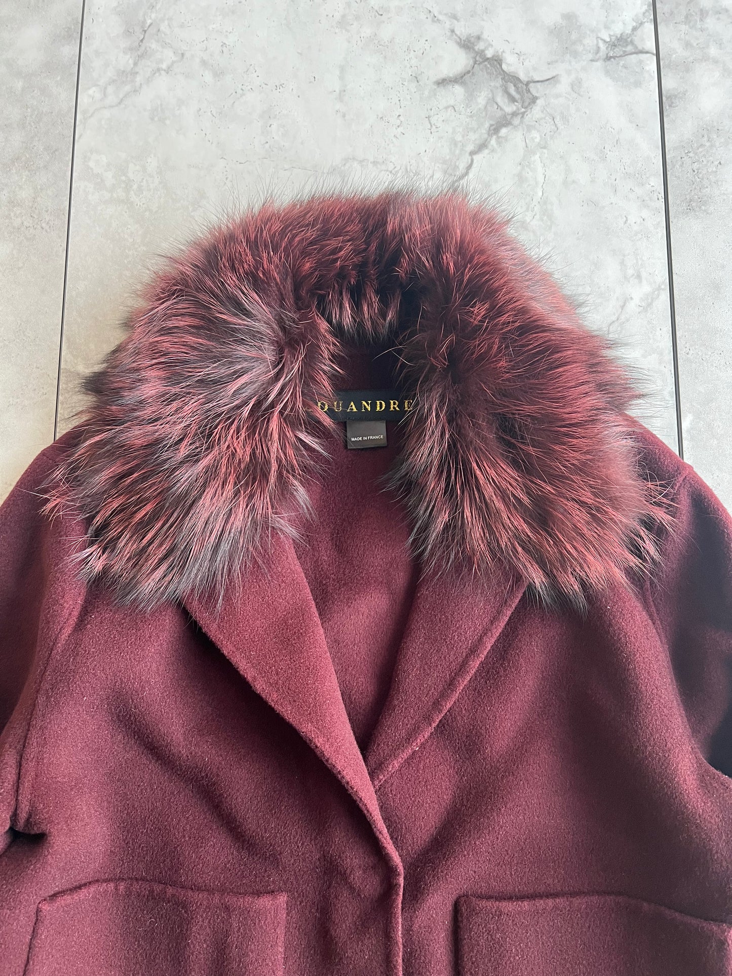 Louandrea Fox Fur Collar Wool Jacket