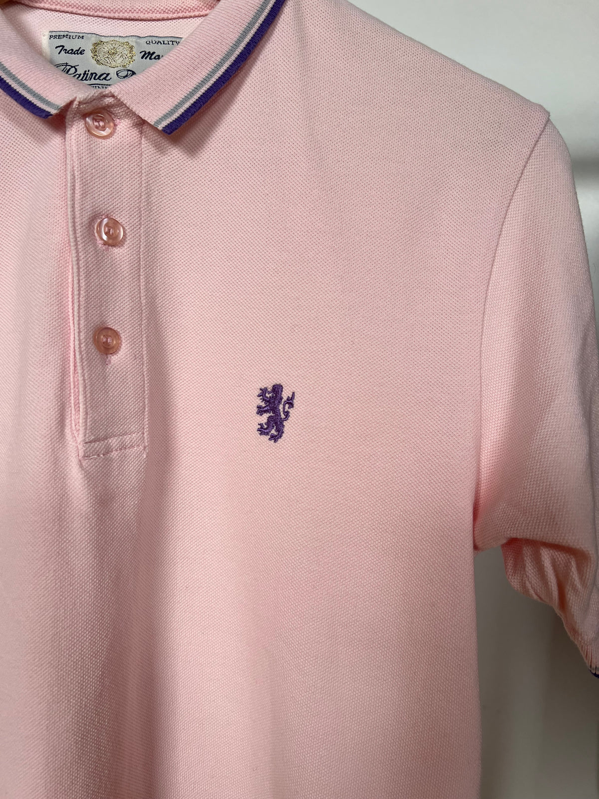 Patina Vintage Embroidered Pink Polo