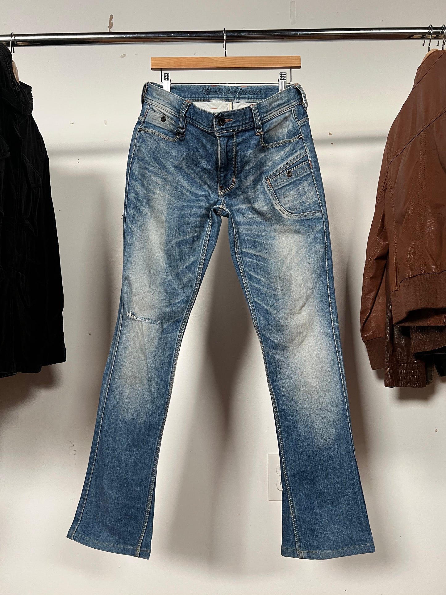 Nicole Club Distressed Skinny Bootcut Pants