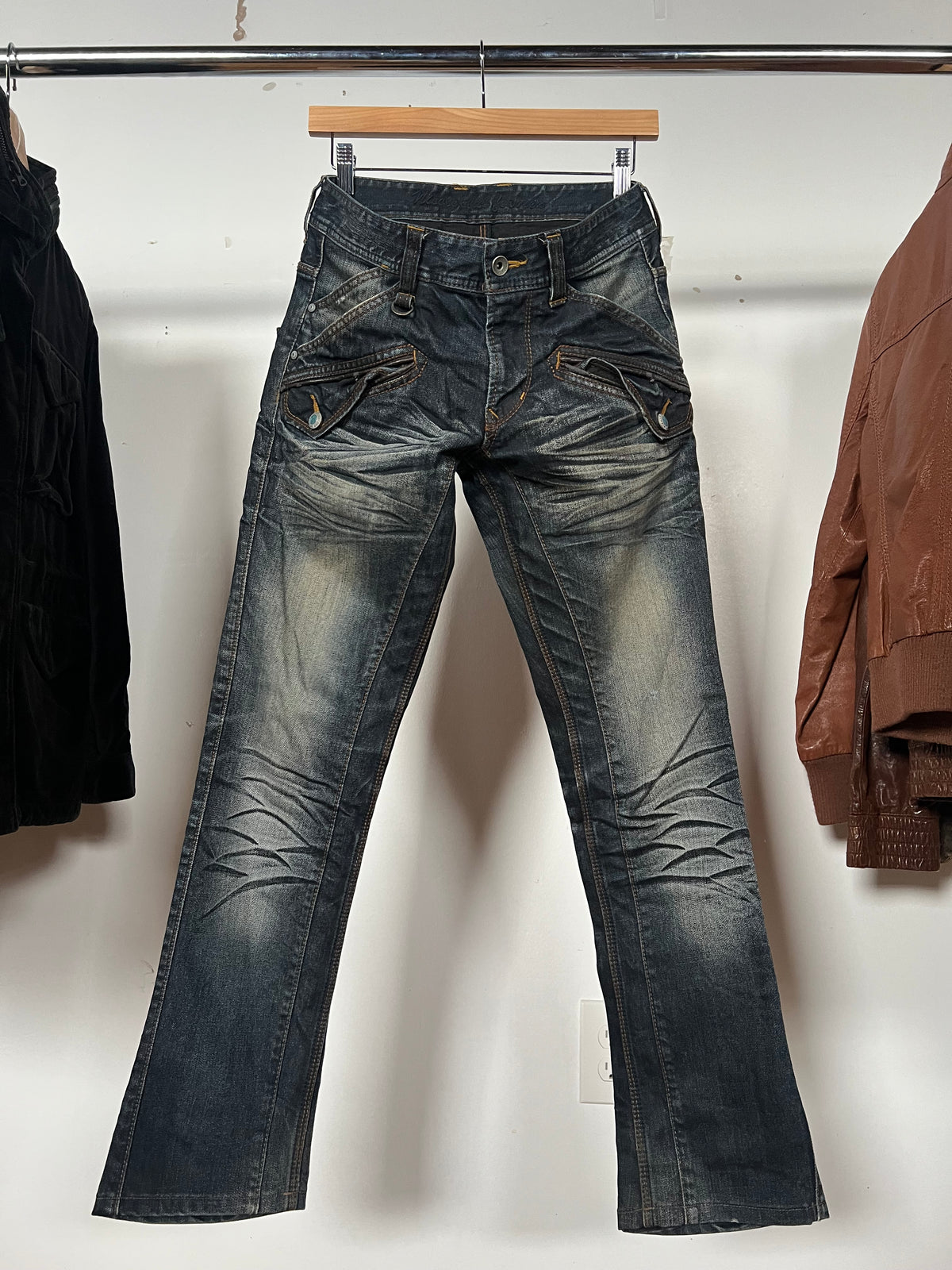 Nicole Club Whisker Wash Gimmick Skinny Bootcut Pants