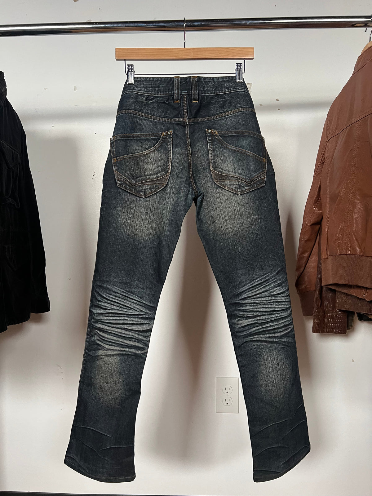 Nicole Club Whisker Wash Gimmick Skinny Bootcut Pants
