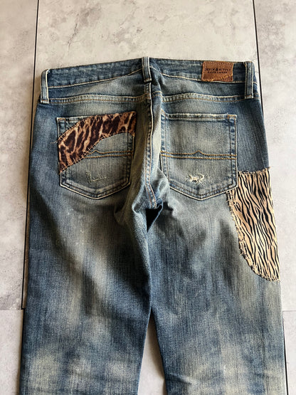 Ralph Lauren Denim & Supply Leopard Print Distressed Skinny Jeans