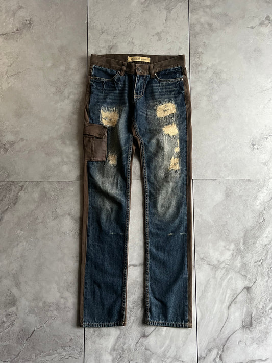 Cook Jeans Studded Hybrid Cargo Pocket Crash Denim