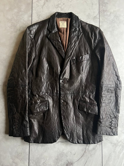 291295 Homme Quilted Leather Textured Jacket
