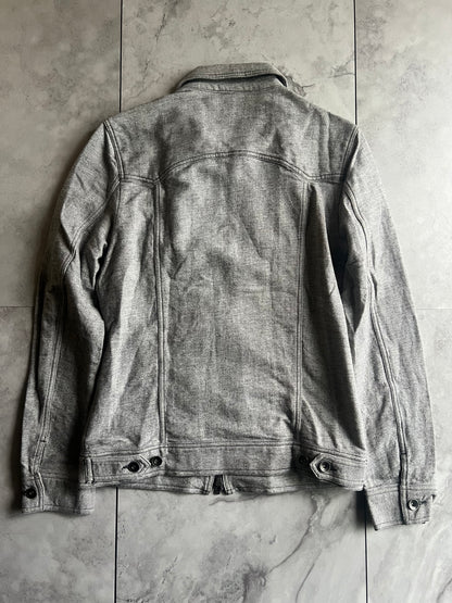 Regina Franco Grey Studded Trucker Zip-Up Jacket