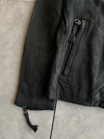 John Bull Braided Zipper Leather Jacket