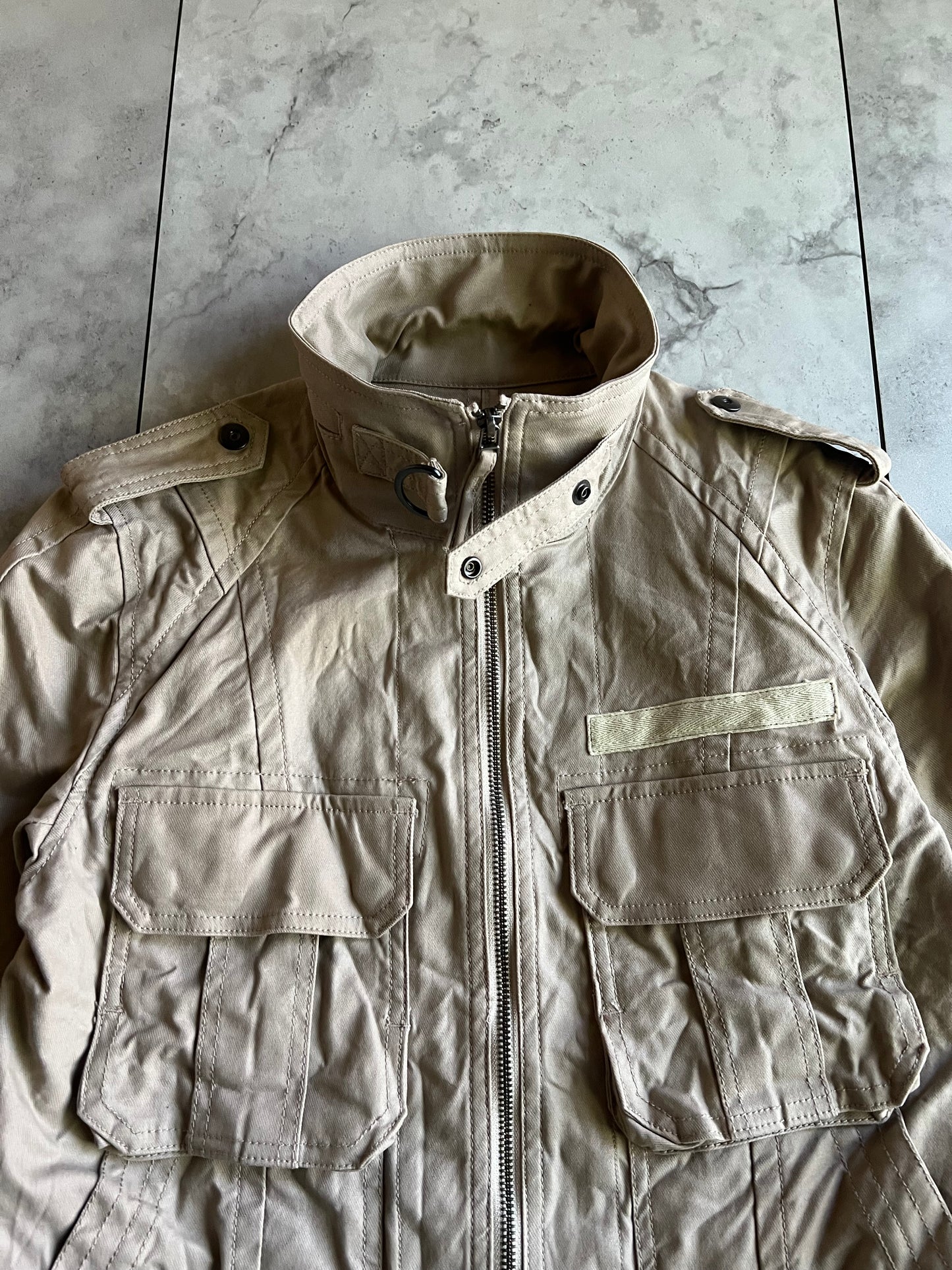Schlussel Khaki Military Officer Jacket