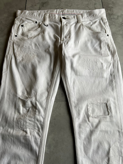 Nicole Club White Distressed Denim