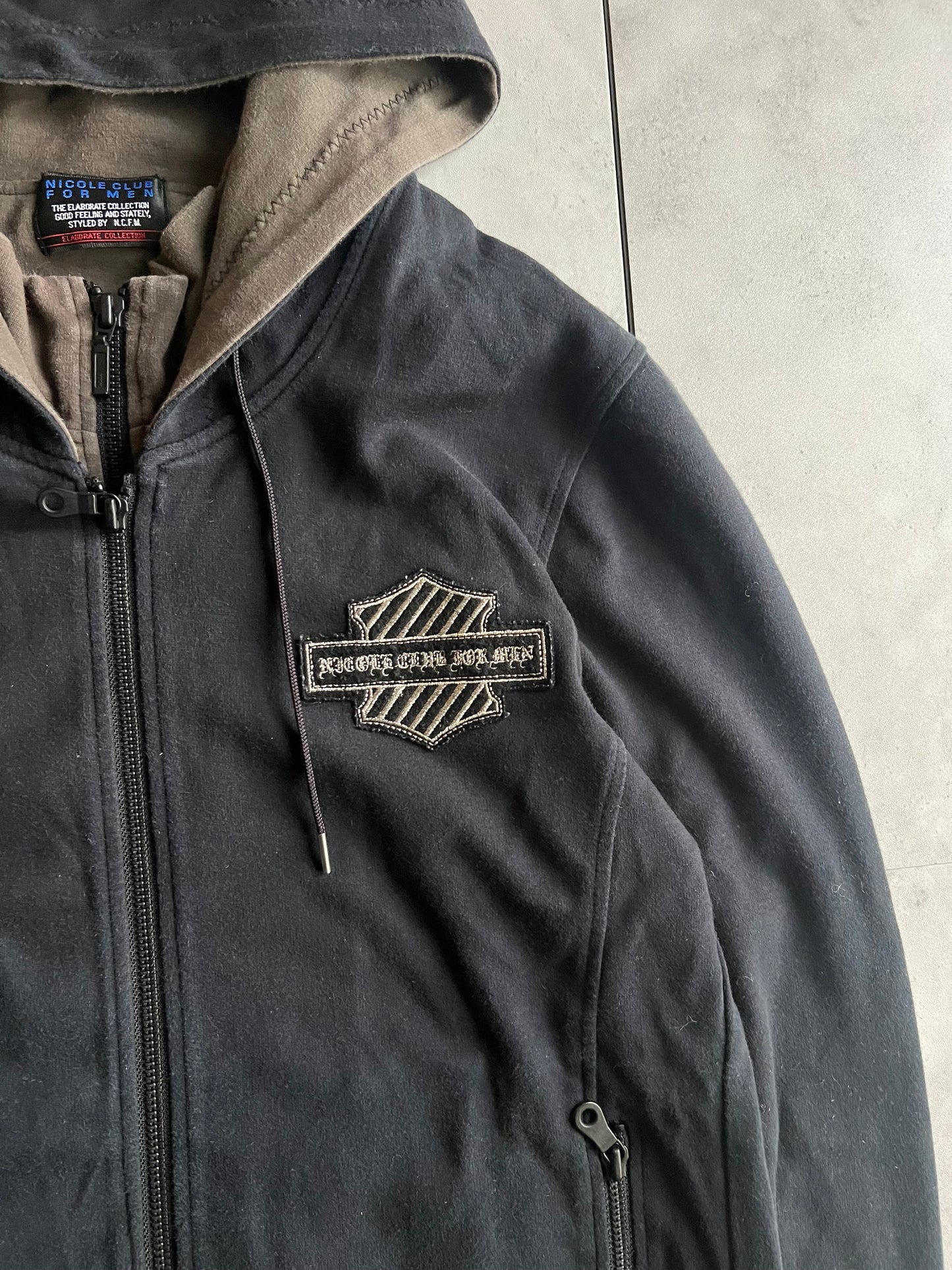 Nicole Club Embroidered Double Layer Hoodie