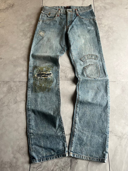Morgan Homme Mossy Knee Embroidered Back-Zip Denim