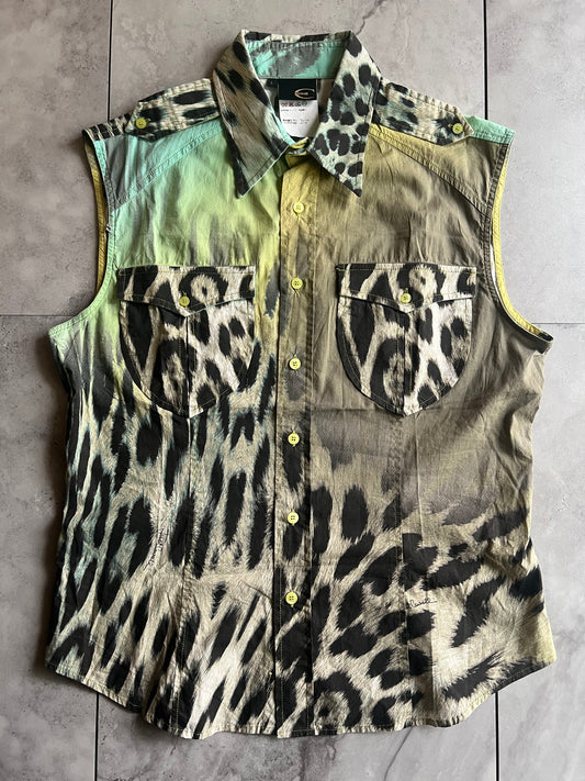 Just Cavalli Leopard Effect Sleeveless Shirt