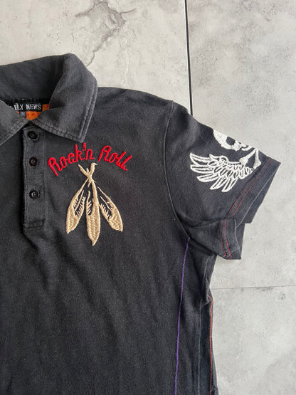 Daily News “Rock n Roll” Embroidered Polo Tee