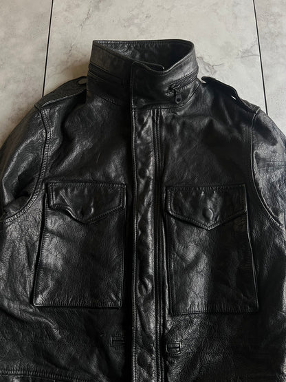 Gold Geld Cowhide Grain M-65 Leather Jacket