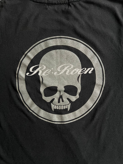Roen Cropped Embroidered Skull Tee