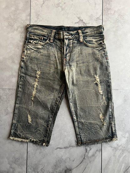 Semantic Design Acid Wash Distressed Shorts