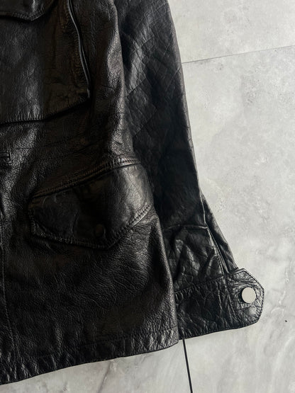 Gold Geld Cowhide Grain M-65 Leather Jacket