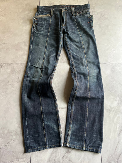 Nicole Club Python Wide Pocket Flared Denim