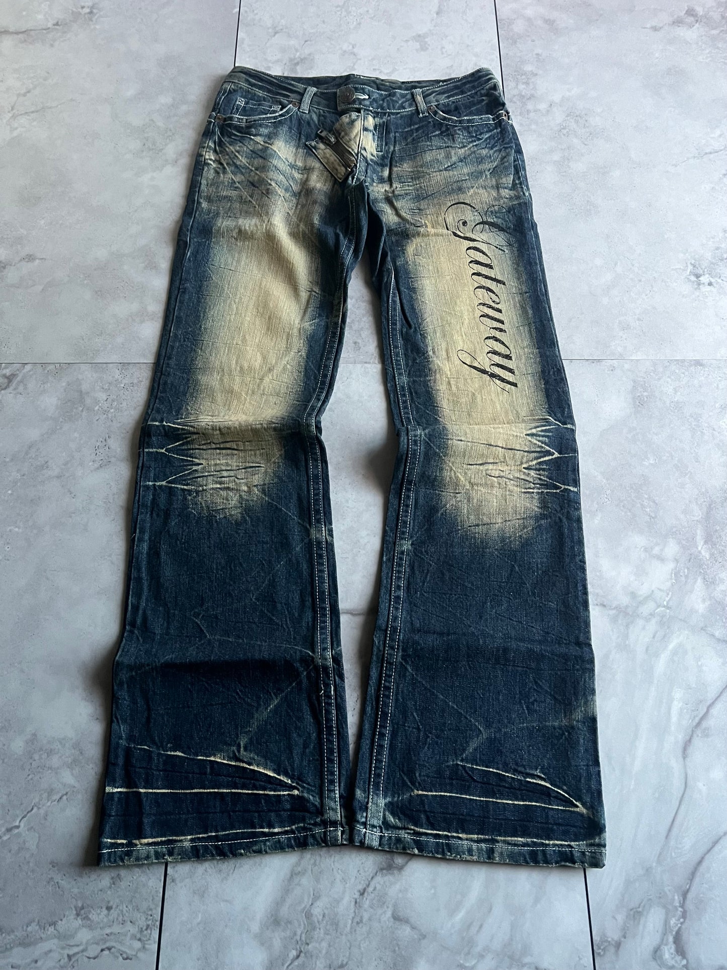 Agate Label “Gateway” Heavy Acid Wash Zipper Denim