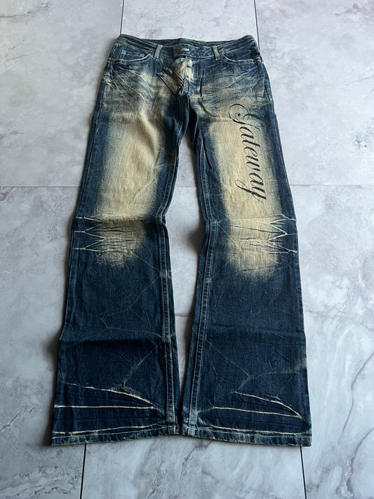 Agate Label “Gateway” Heavy Acid Wash Zipper Denim