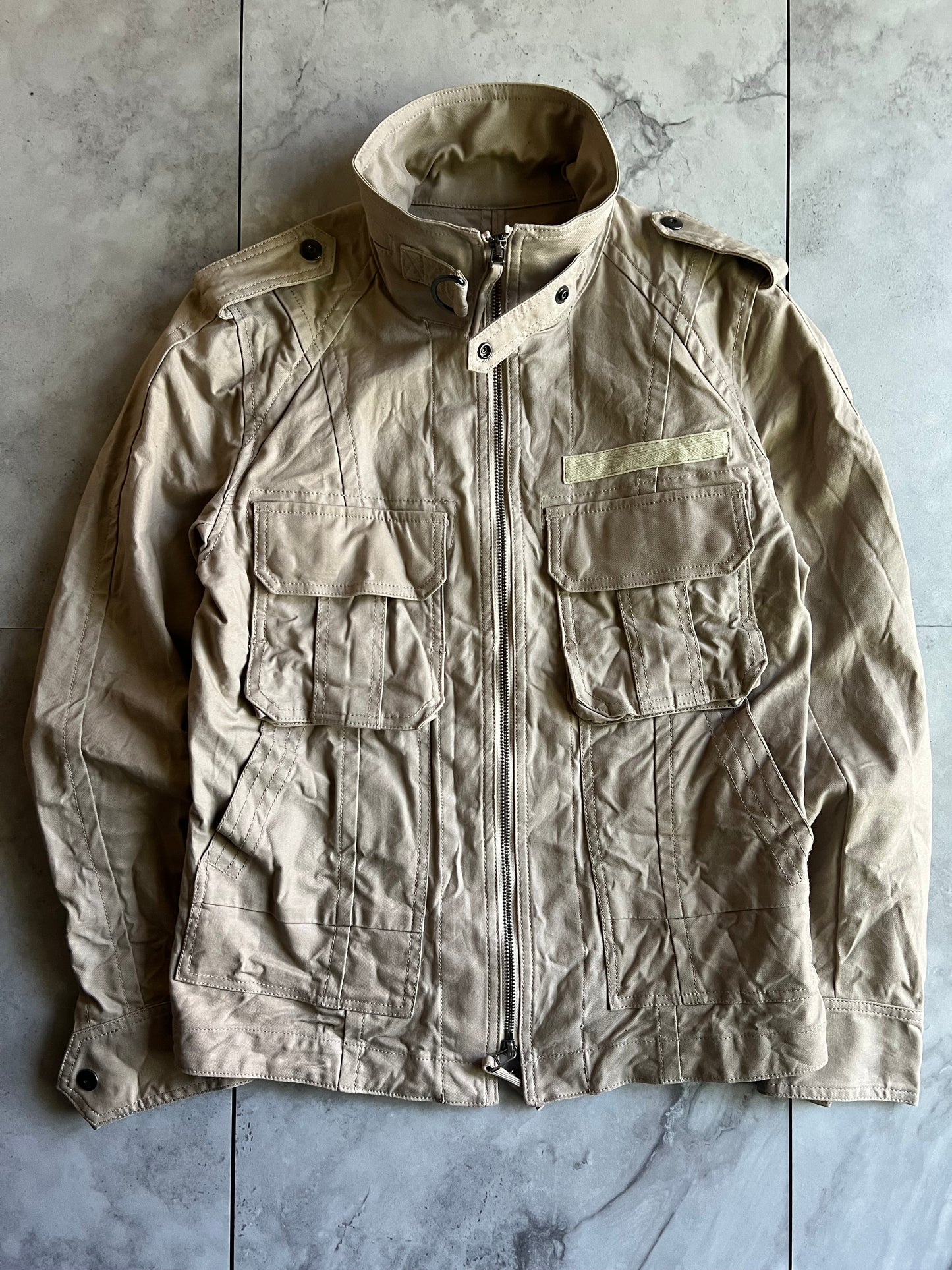 Schlussel Khaki Military Officer Jacket