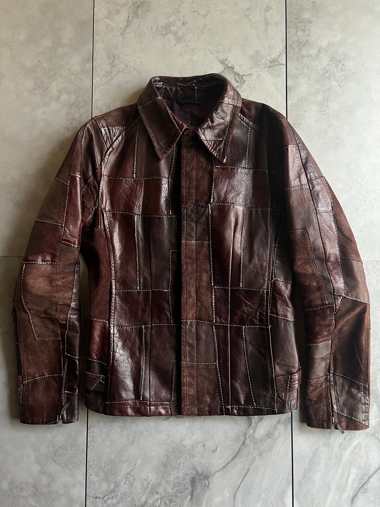 Tornado Mart Patchwork Hybrid Suede Leather Jacket