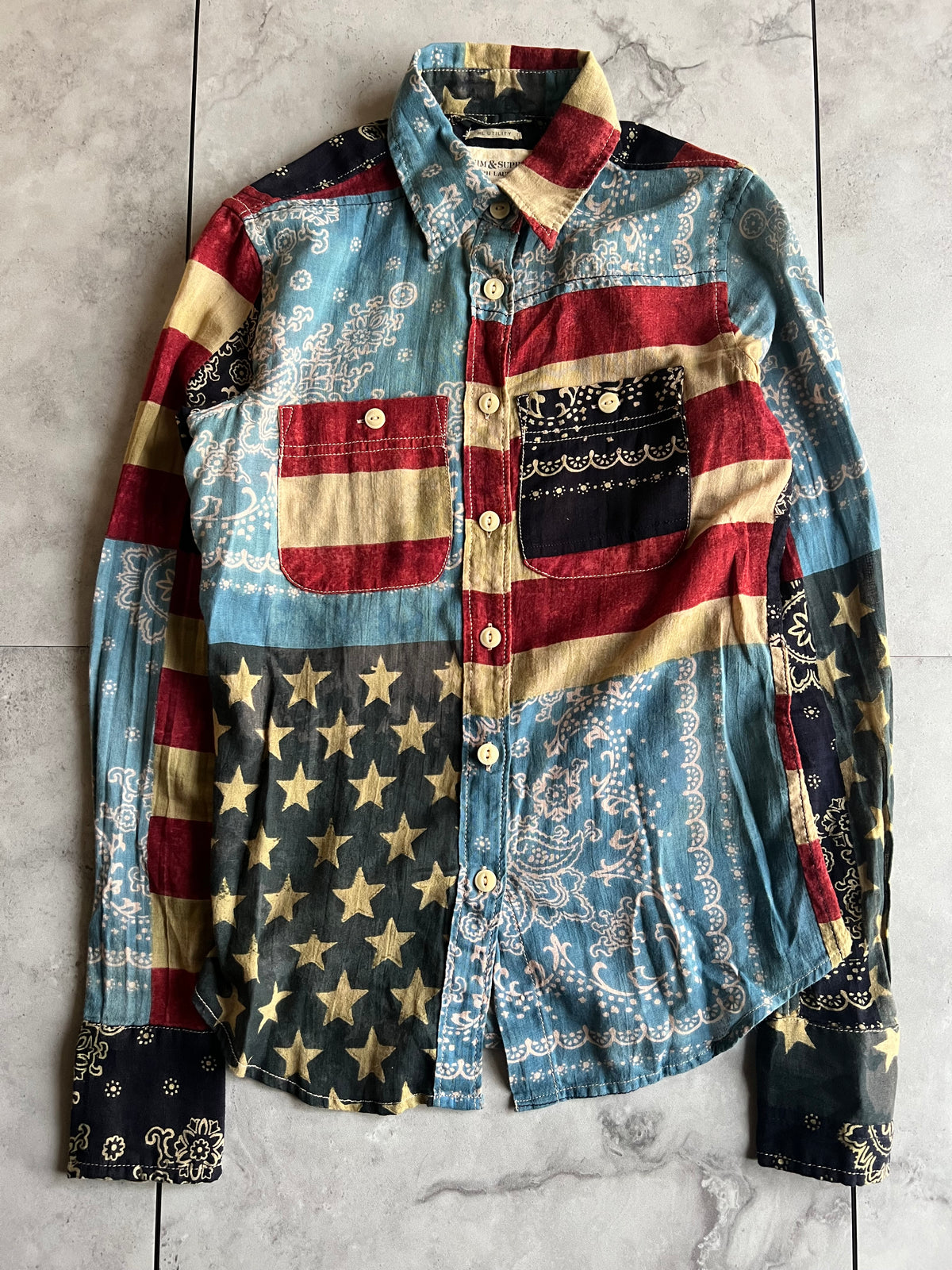 Ralph Lauren Denim & Supply American Flag/Paisley Button Up