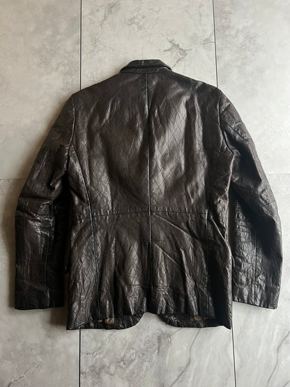 291295 Homme Quilted Leather Textured Jacket