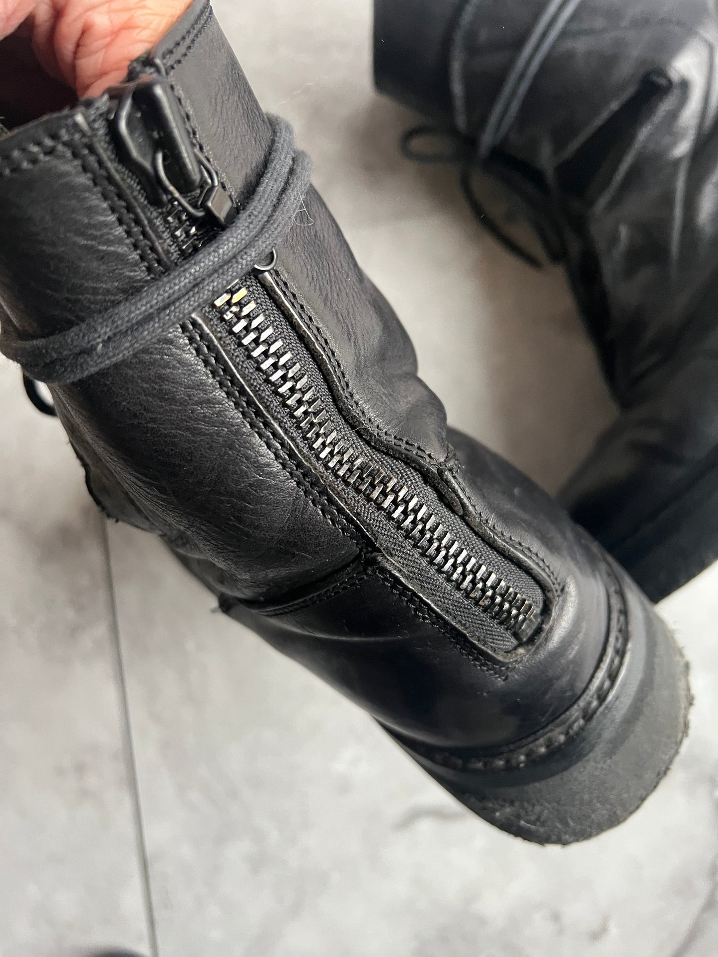 Julius_7 “Edge” Leather Combat Boots