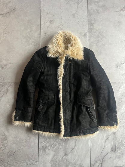 Nicole Club Arctic Fur Trim Button-Up Jacket