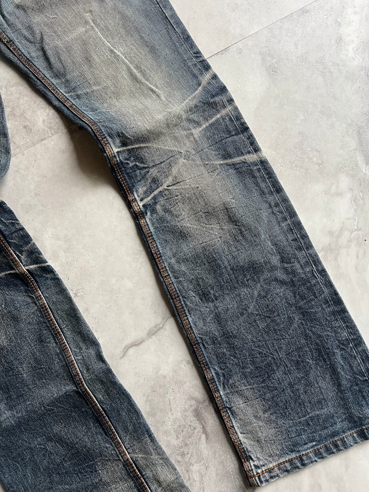 Nicole Club Zipper Pocket Tassel Honeycomb Denim