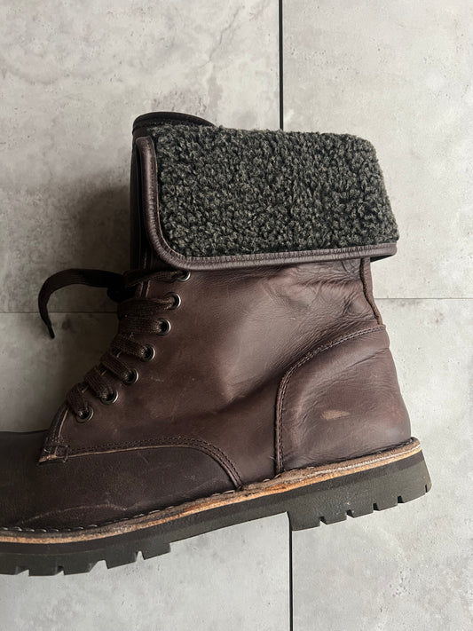 Emporio Armani Shearling Fur Leather Boots