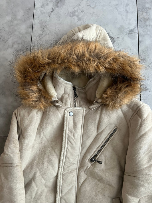 Tak-Q Cream Fur Hood/Lined Jacket