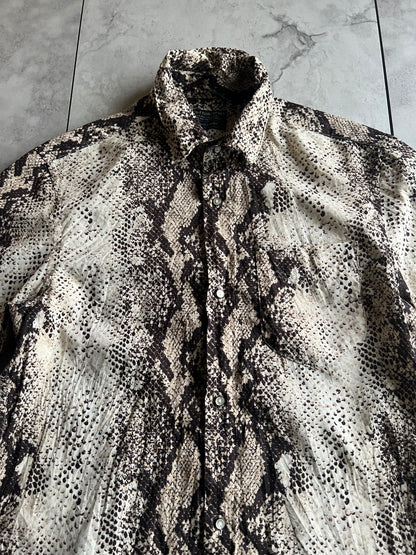 Nicole Club Python Print Wire-Collar Button Up