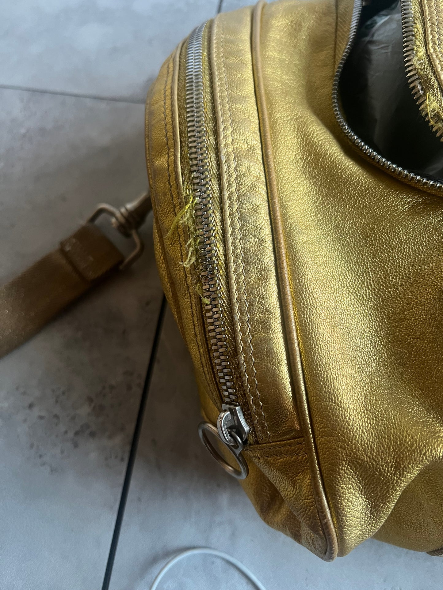 A/W05 Dior Homme Gold Drum Bag