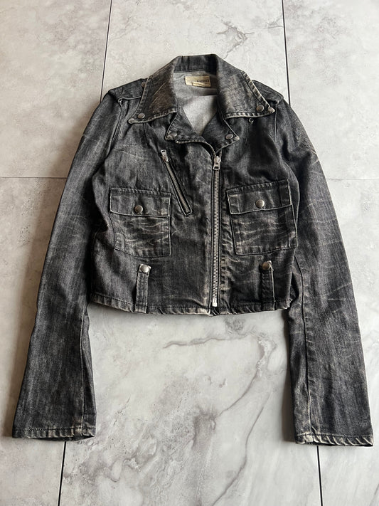 Ralph Lauren Denim & Supply Grey Denim Military Rider Jacket