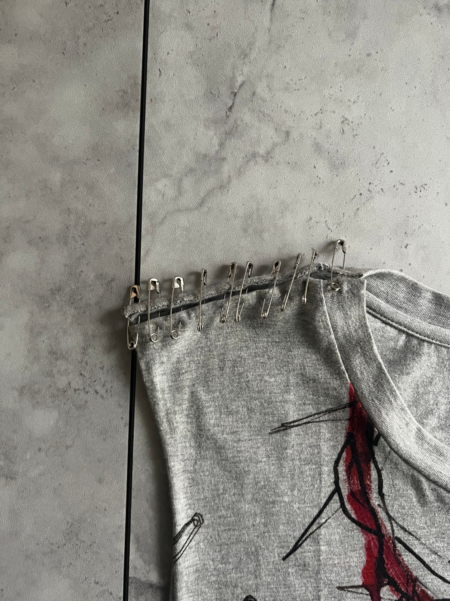 Balmain S/S11 Safety Pin Graffiti Tank Top